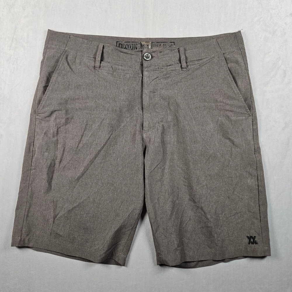 Dixxon Hybrid Shorts Mens 38 (Actual 40) Grey Stretch Live Fast Forever Chino